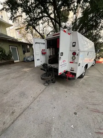 Magnet Plumbing service vehicle on-site for Slab Leak Repair in Manson Corner